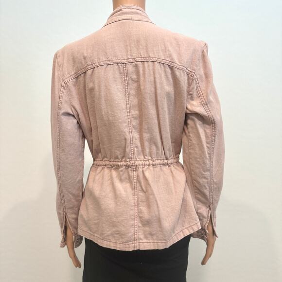 Maurices medium linen eyelet cinch waist utility jacket C2 3018 - Picture 8 of 11